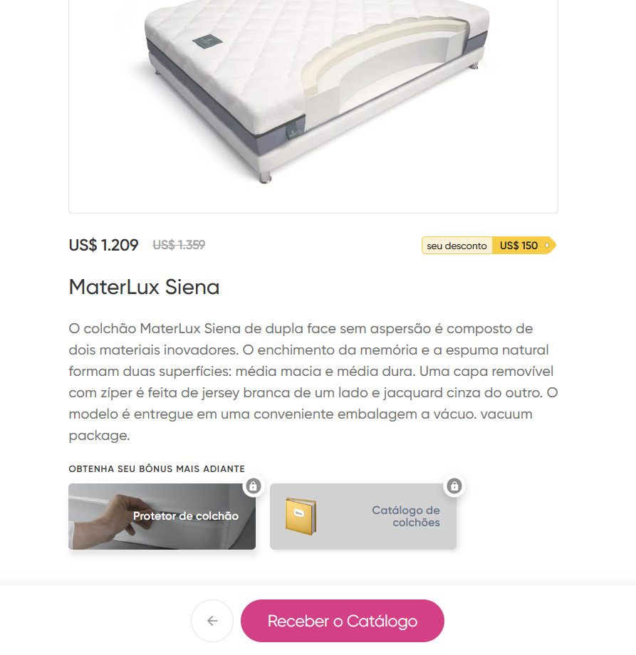 Example of a result with custom button