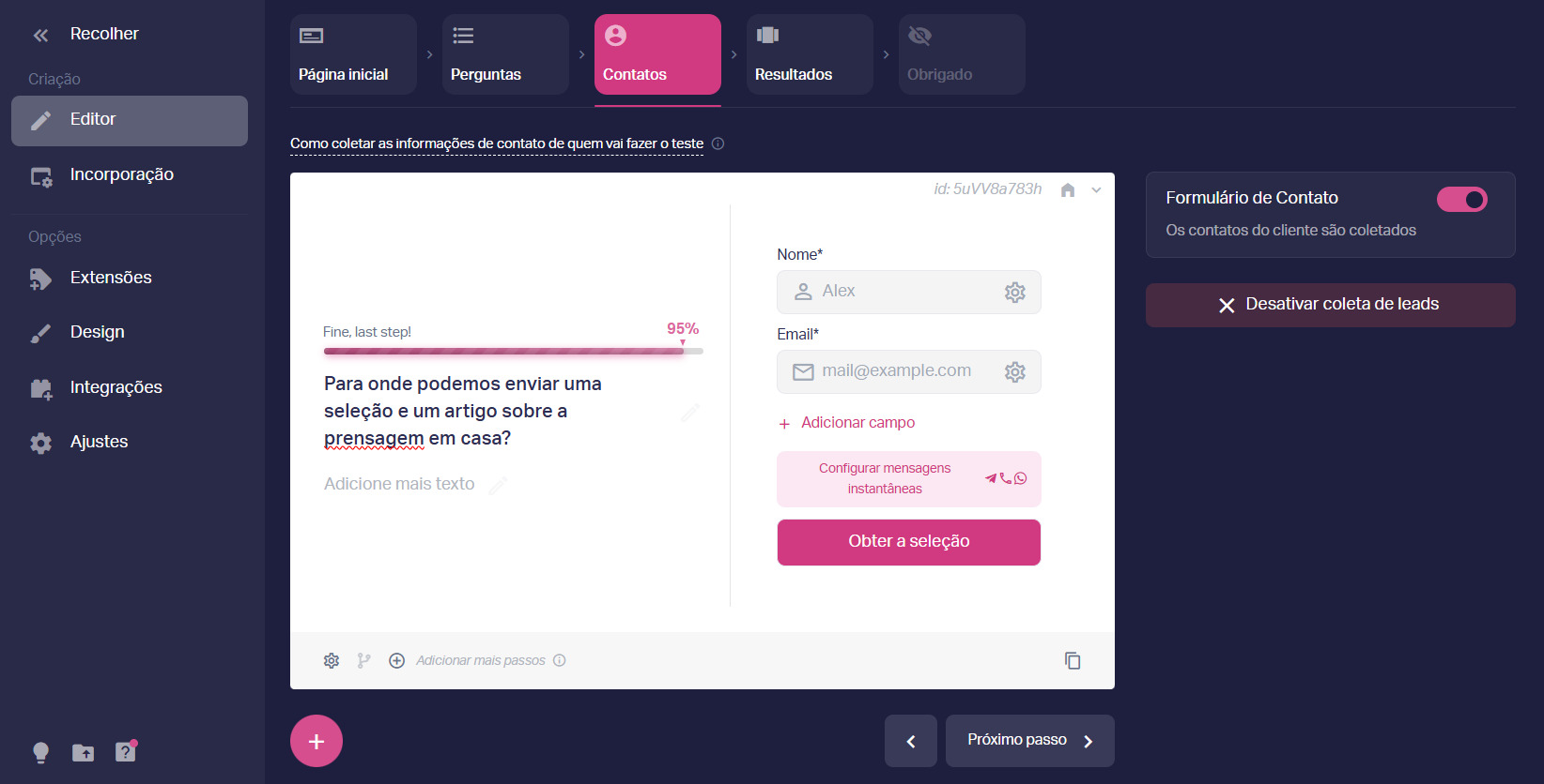 Setup lead page