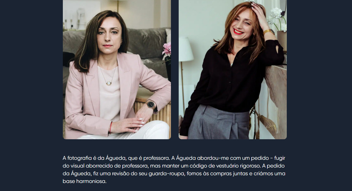 Exemplo de landing page e quiz para um estilista local.