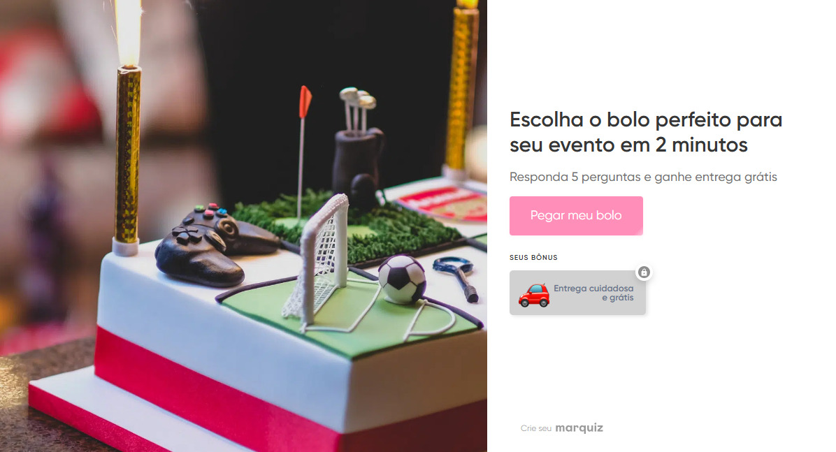 Escolha um bolo em 2 minutos, aqui e agora