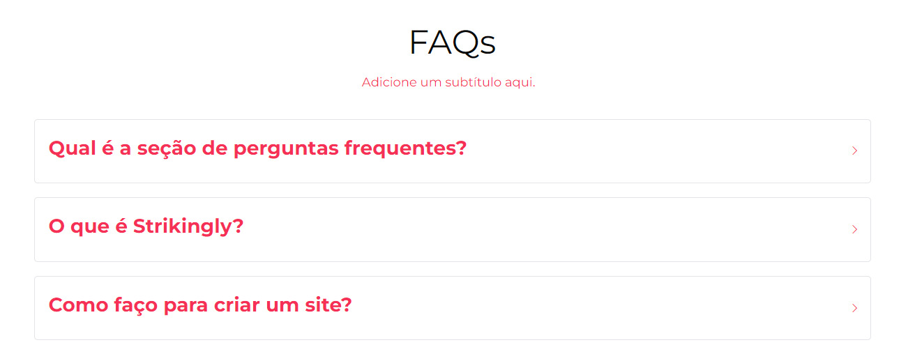 Acordeão de FAQ
