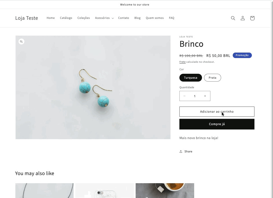 Popup de Adicionar ao Carrinho de E-commerce