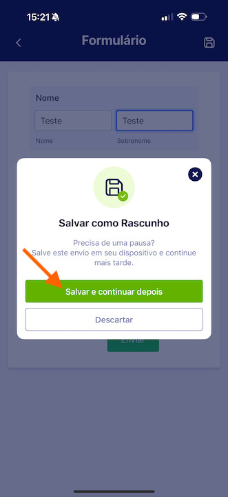 Auto-Salvar Formulário ou Retomar Depois