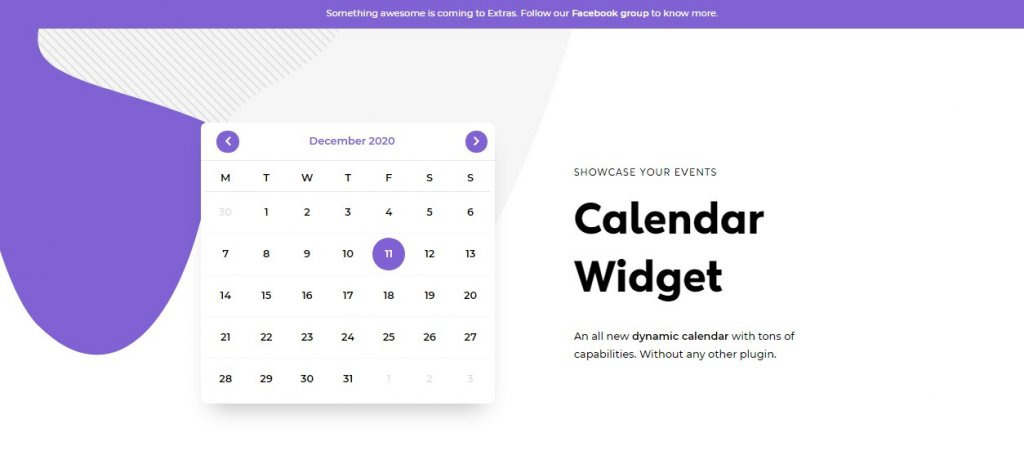 Widget de Calendário de Eventos