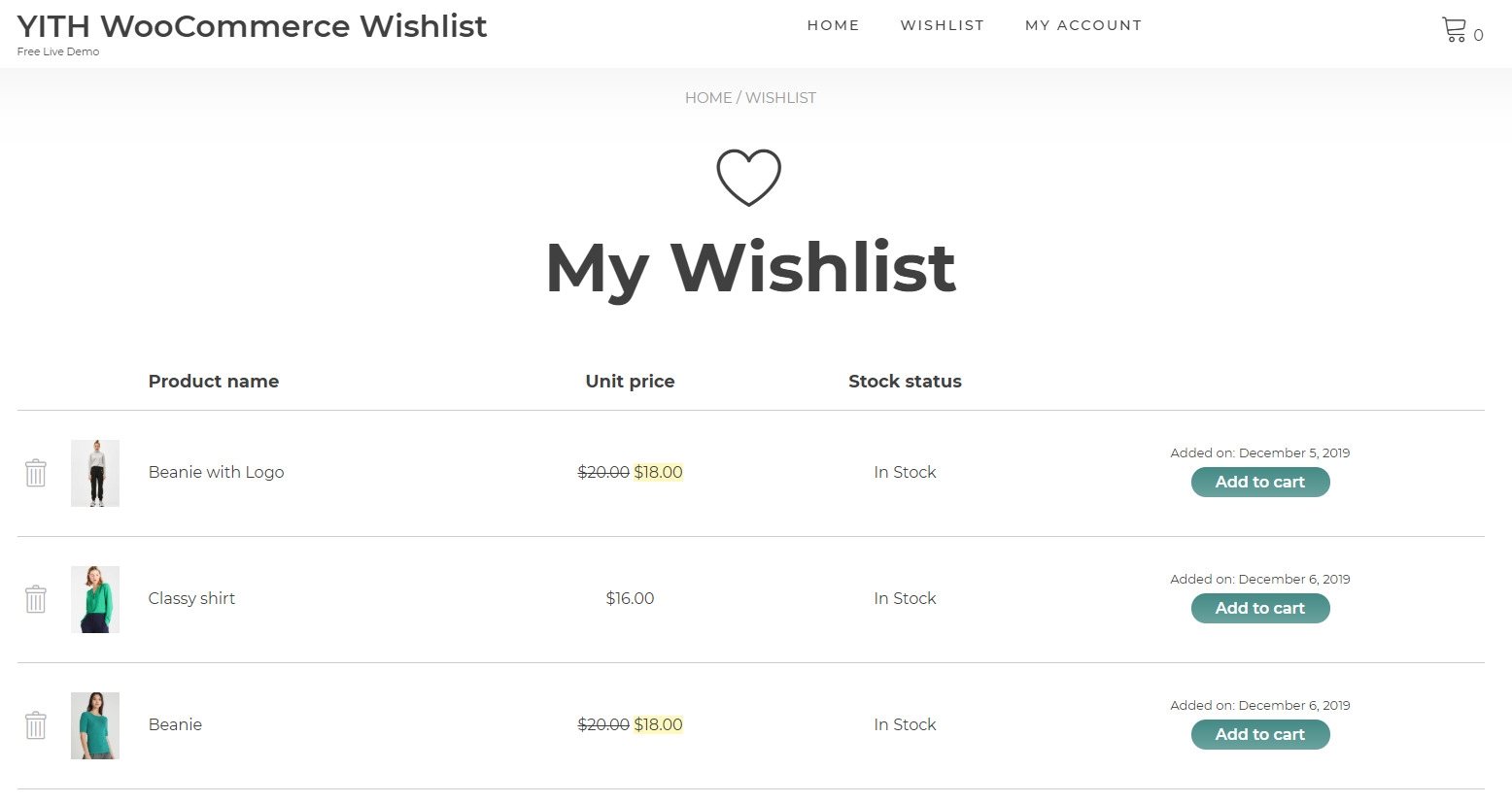 Widget de Lista de Desejos