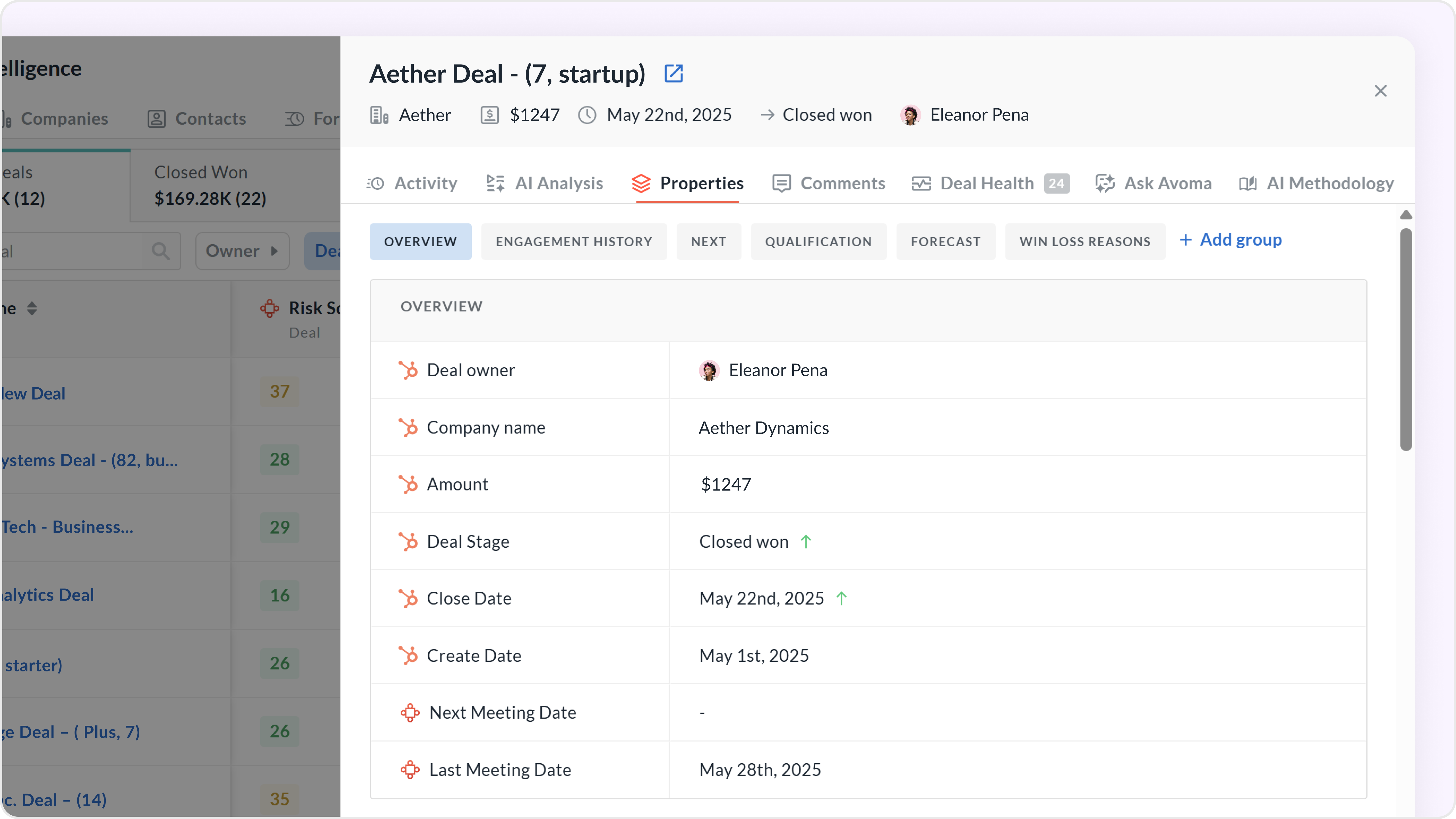 Avoma  automated CRM sync