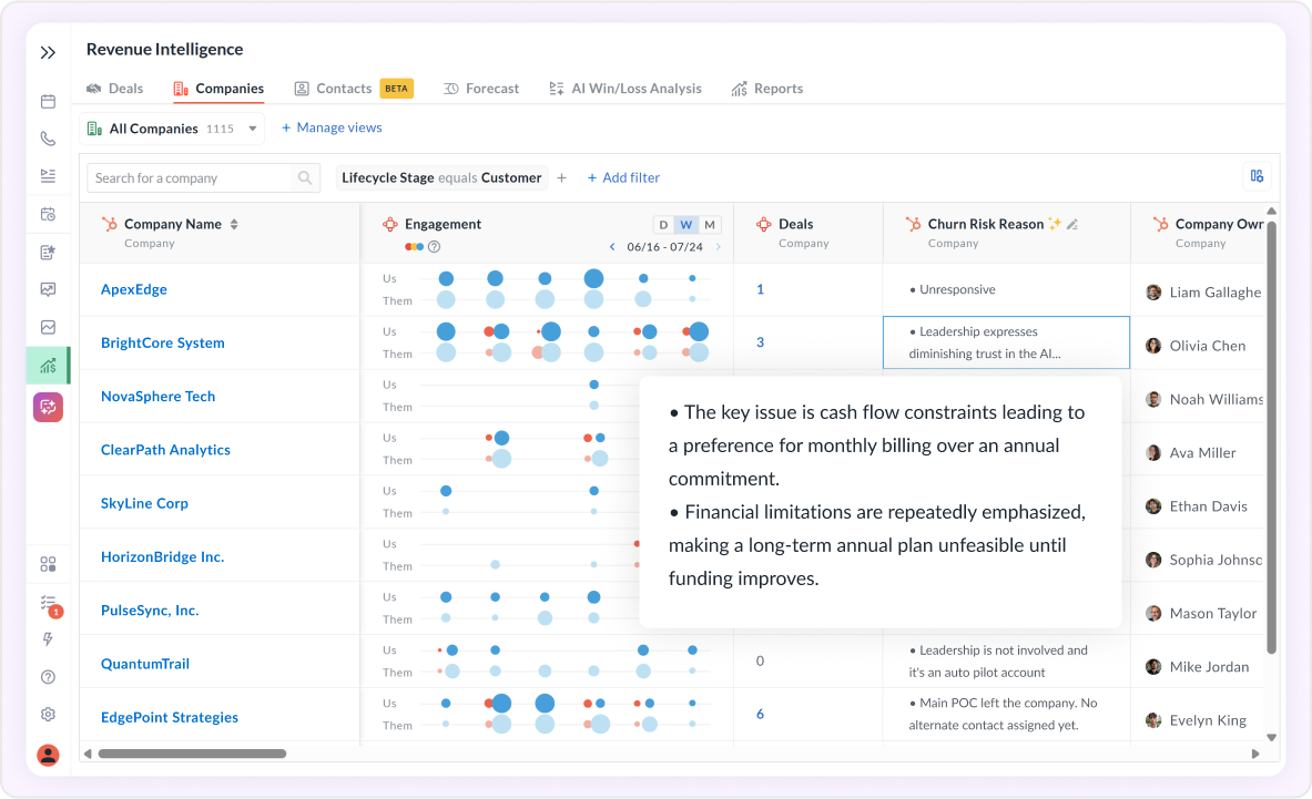 Spot churn and feedback early