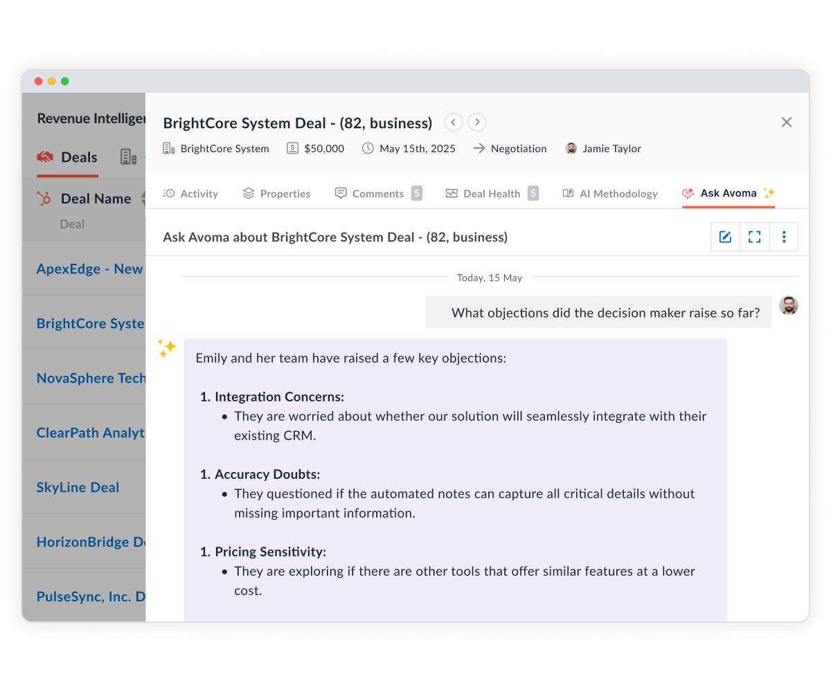 Get instant answers from every deal