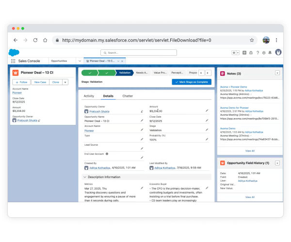 Store activities data in Salesforce objects