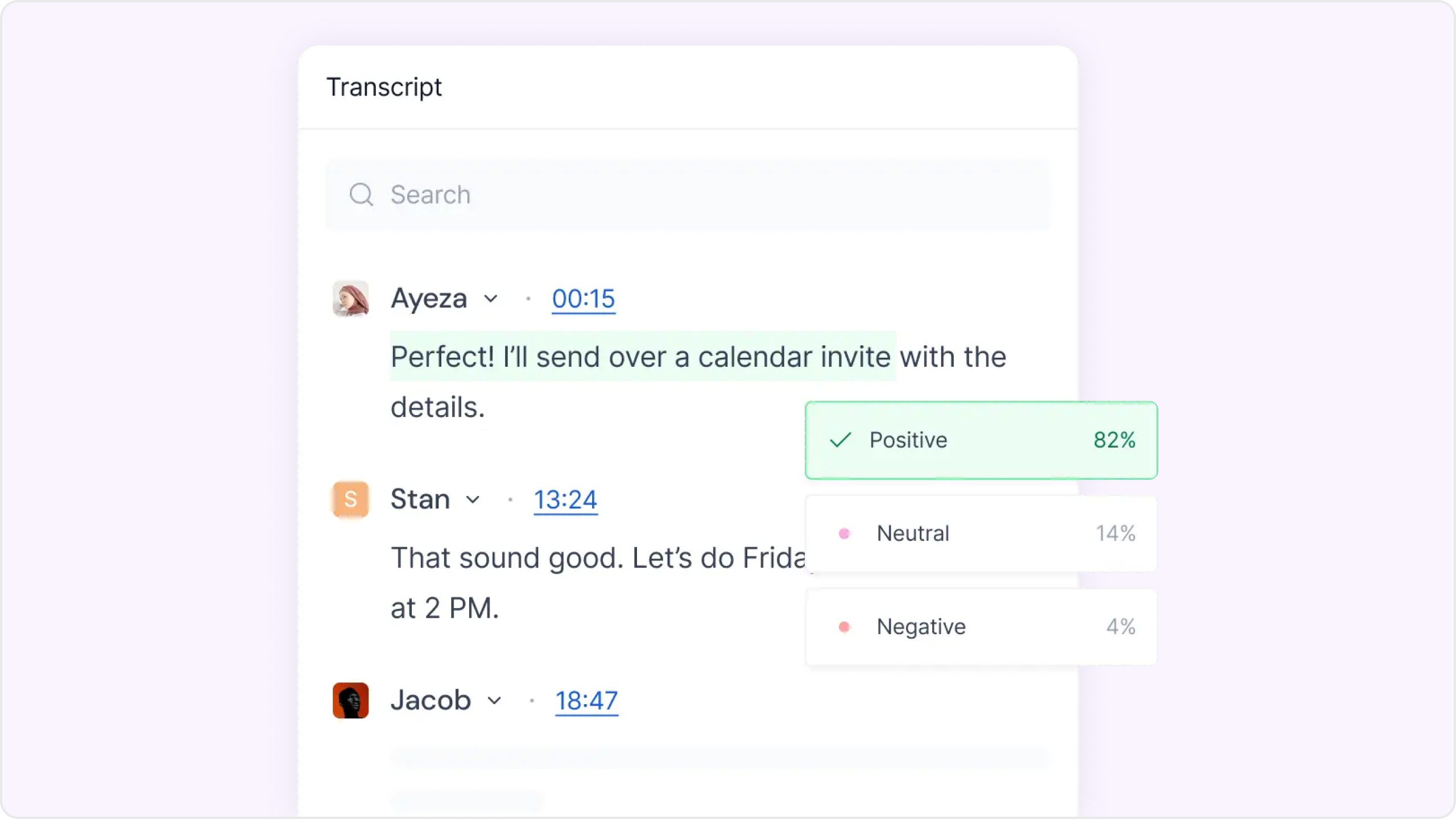 Senitment analysis from conversations for Fireflies 