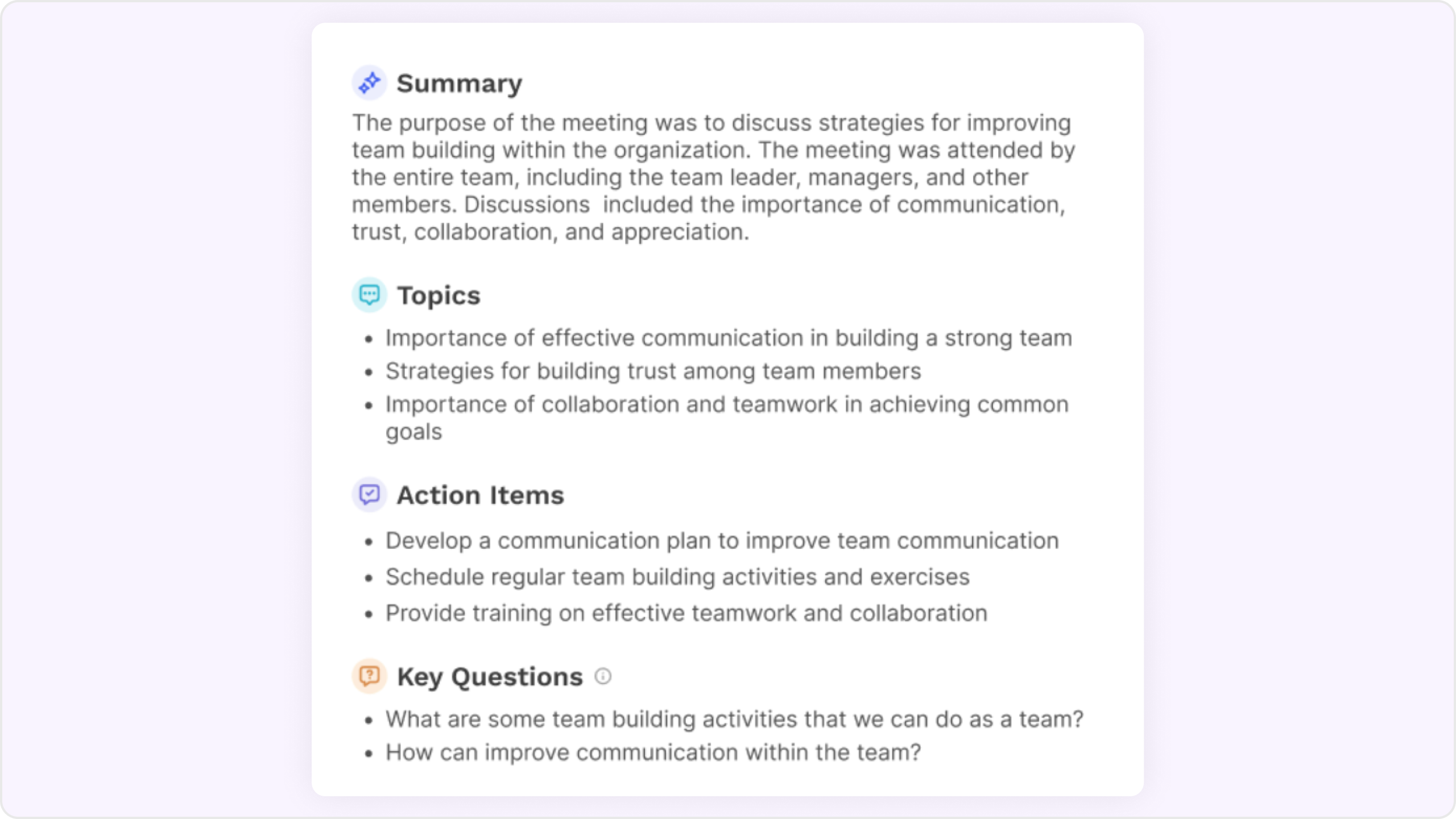Read.ai meeting notes