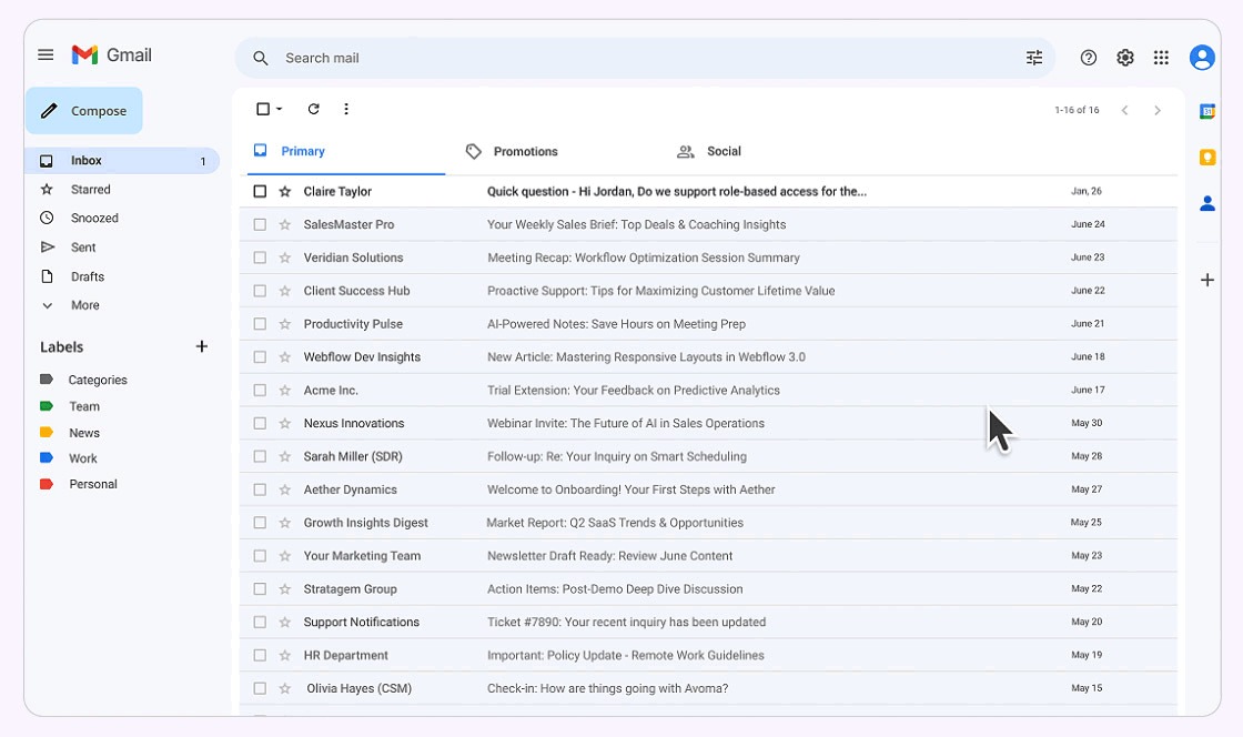 Automated CRM records and email sync screenshot 