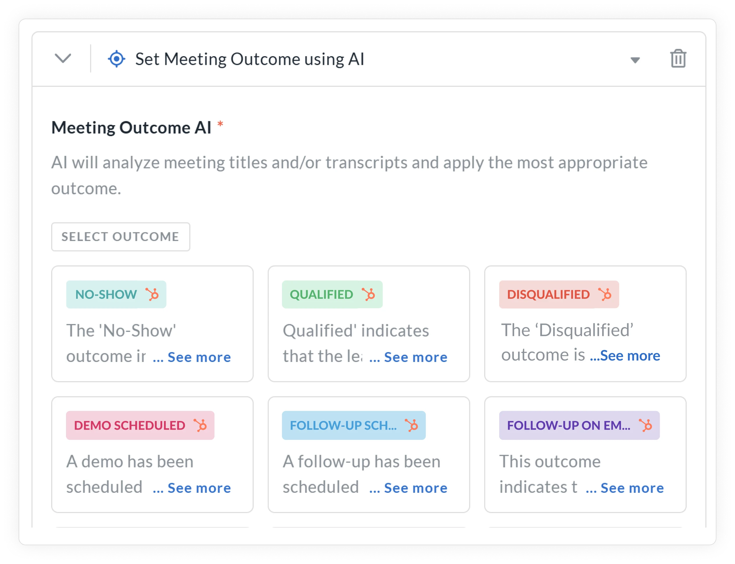 Set AI meeting outcomes