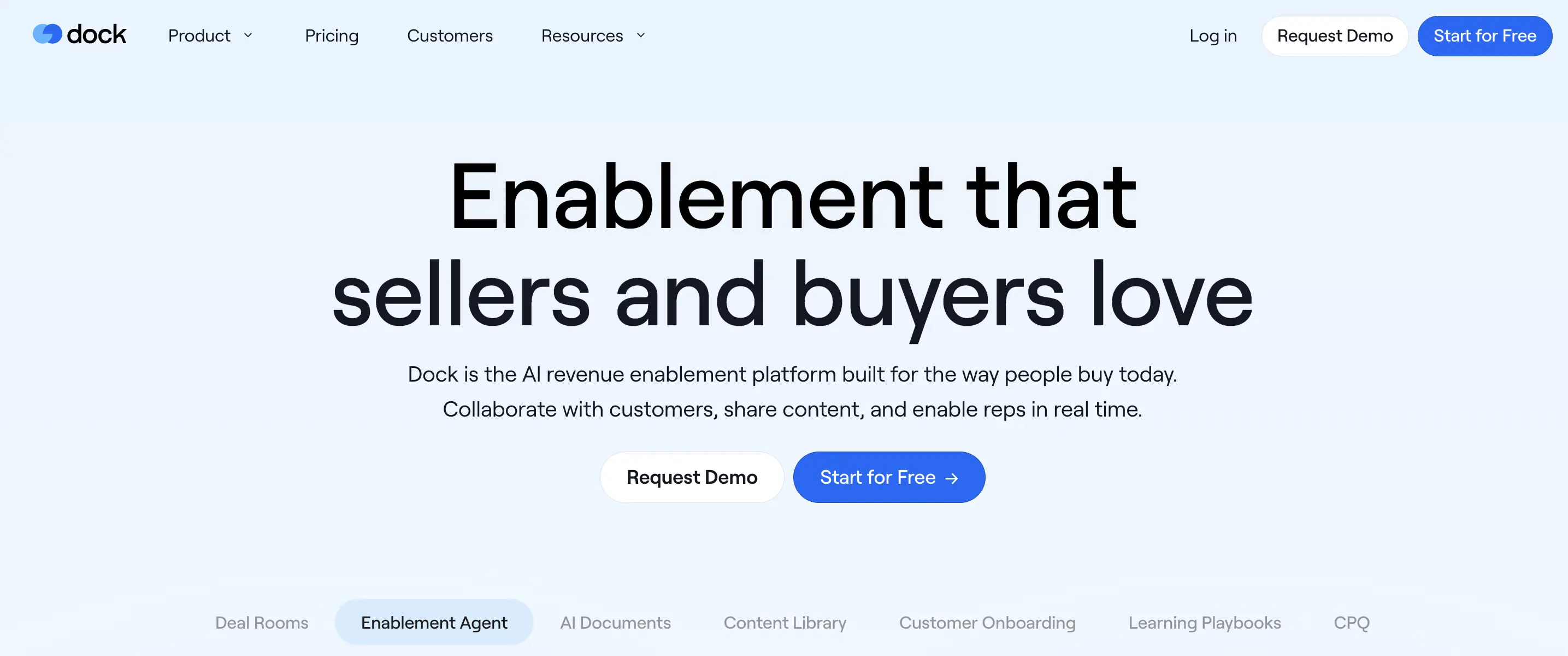 Dock.us homepage screenshot