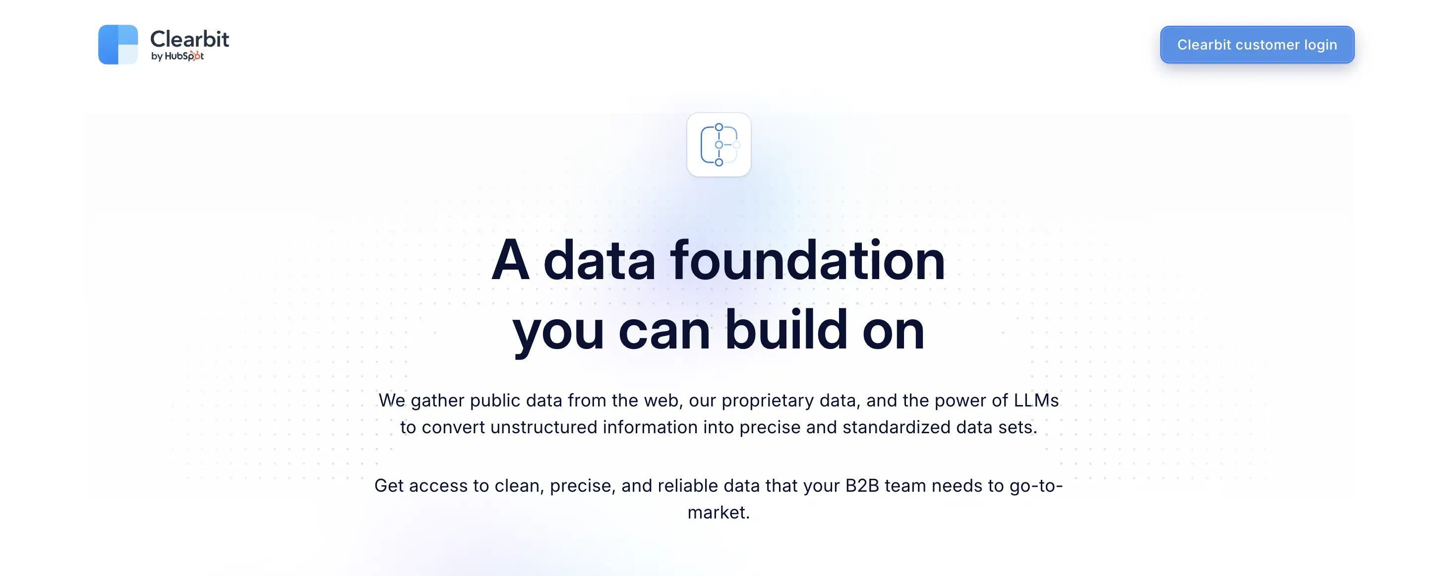 Clearbit homepage screenshot