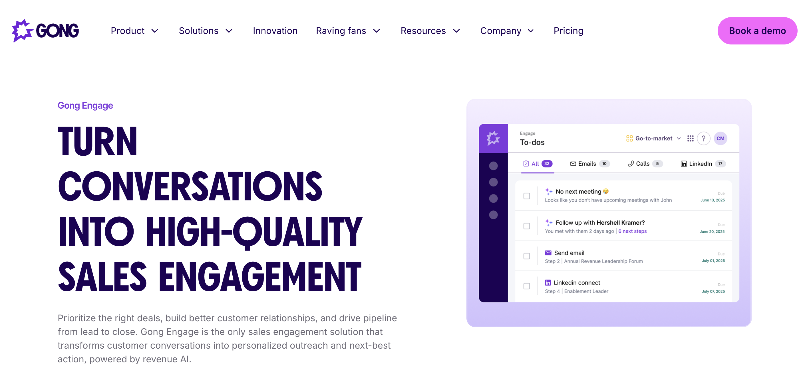 Gong home screenshot