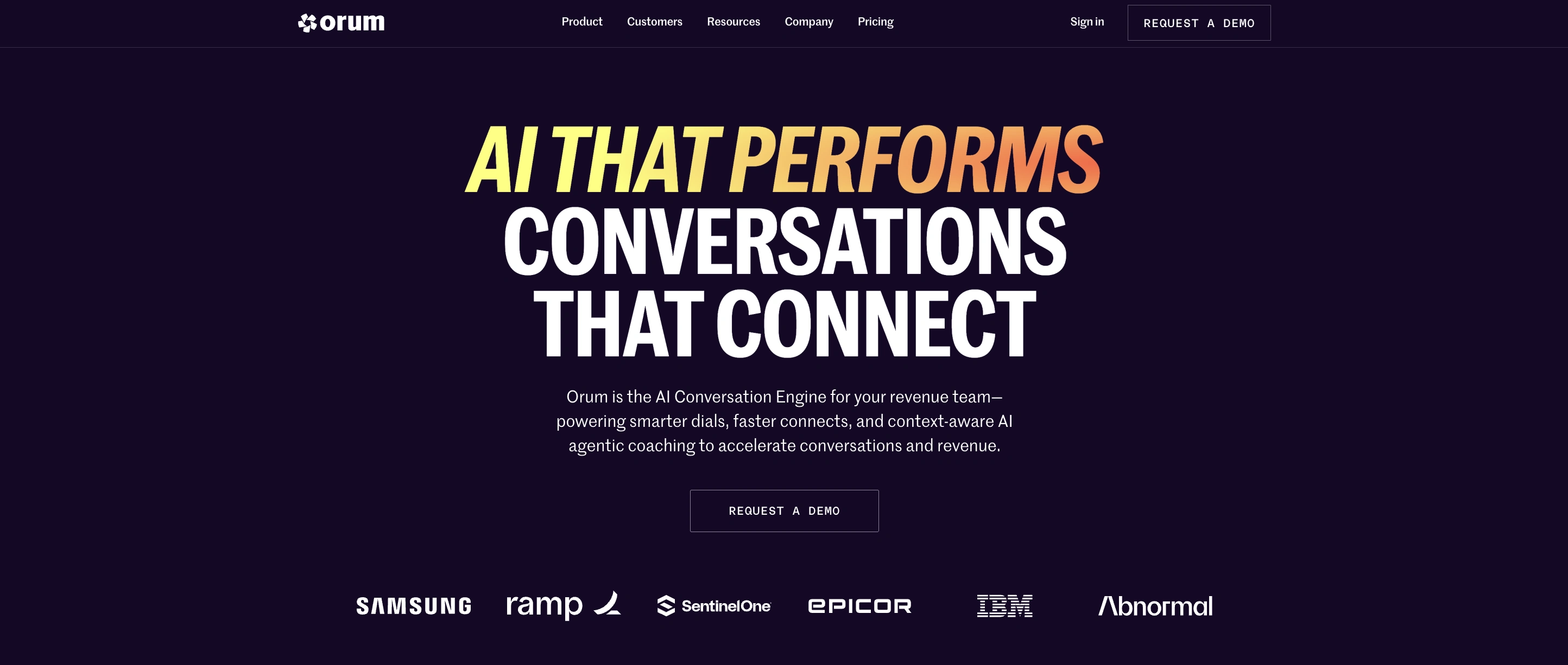 Orum AI outbound calling assistant screenshot