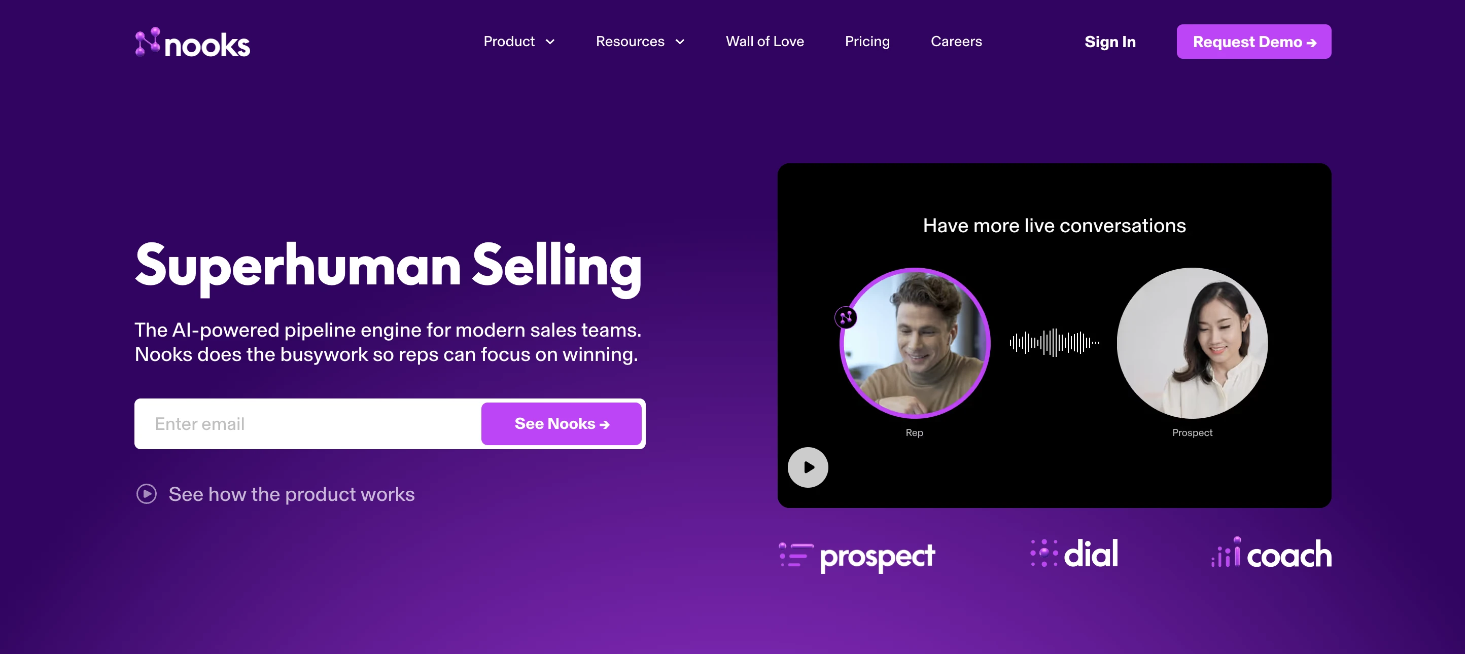 Nooks AI outbound calling assistant screenshot