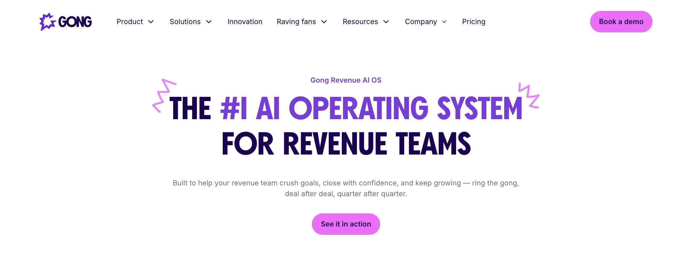 Gong homepage screenshot.