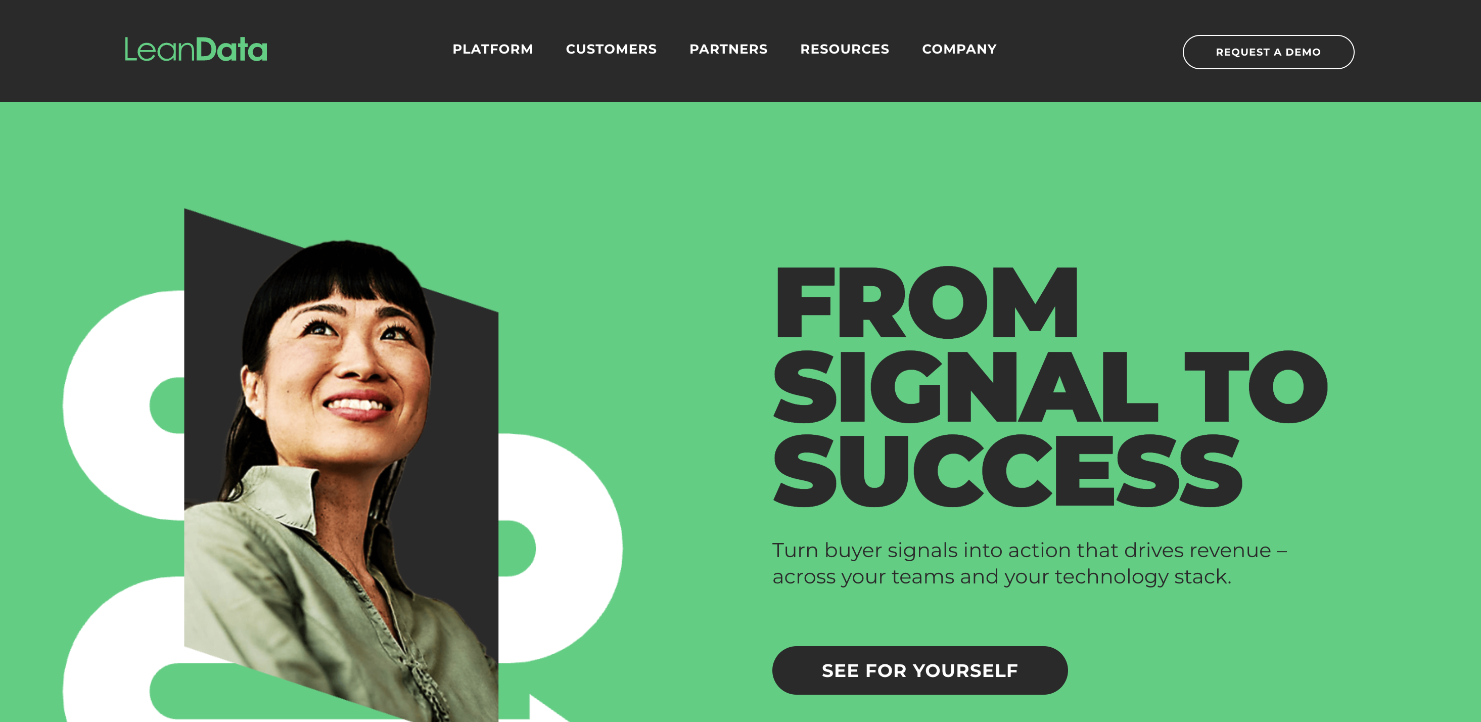 LeanData homepage screenshot showing its lead routing software for lead to account matching in Salesforce environments.