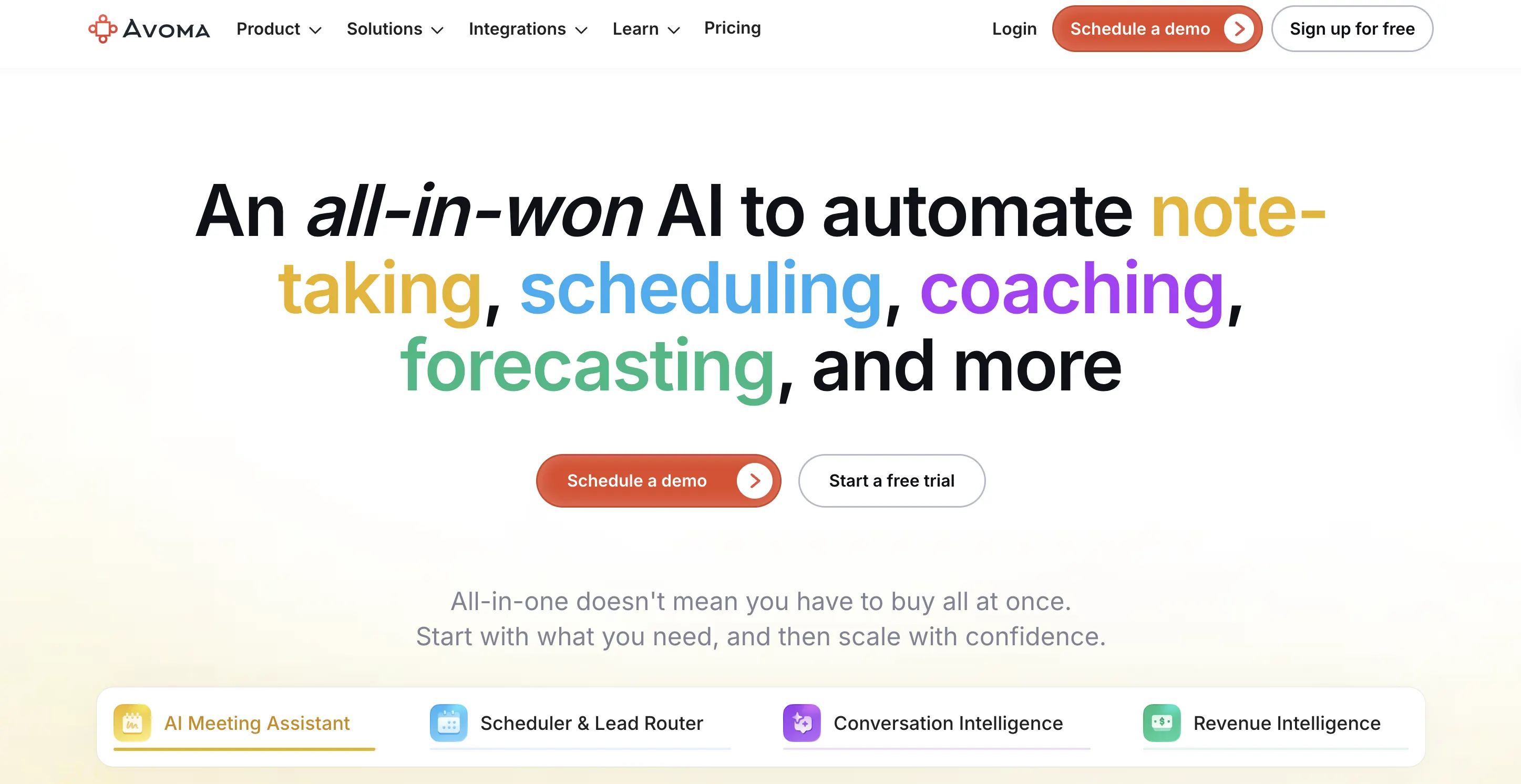 Avoma meeting automation and revenue intelligence platform