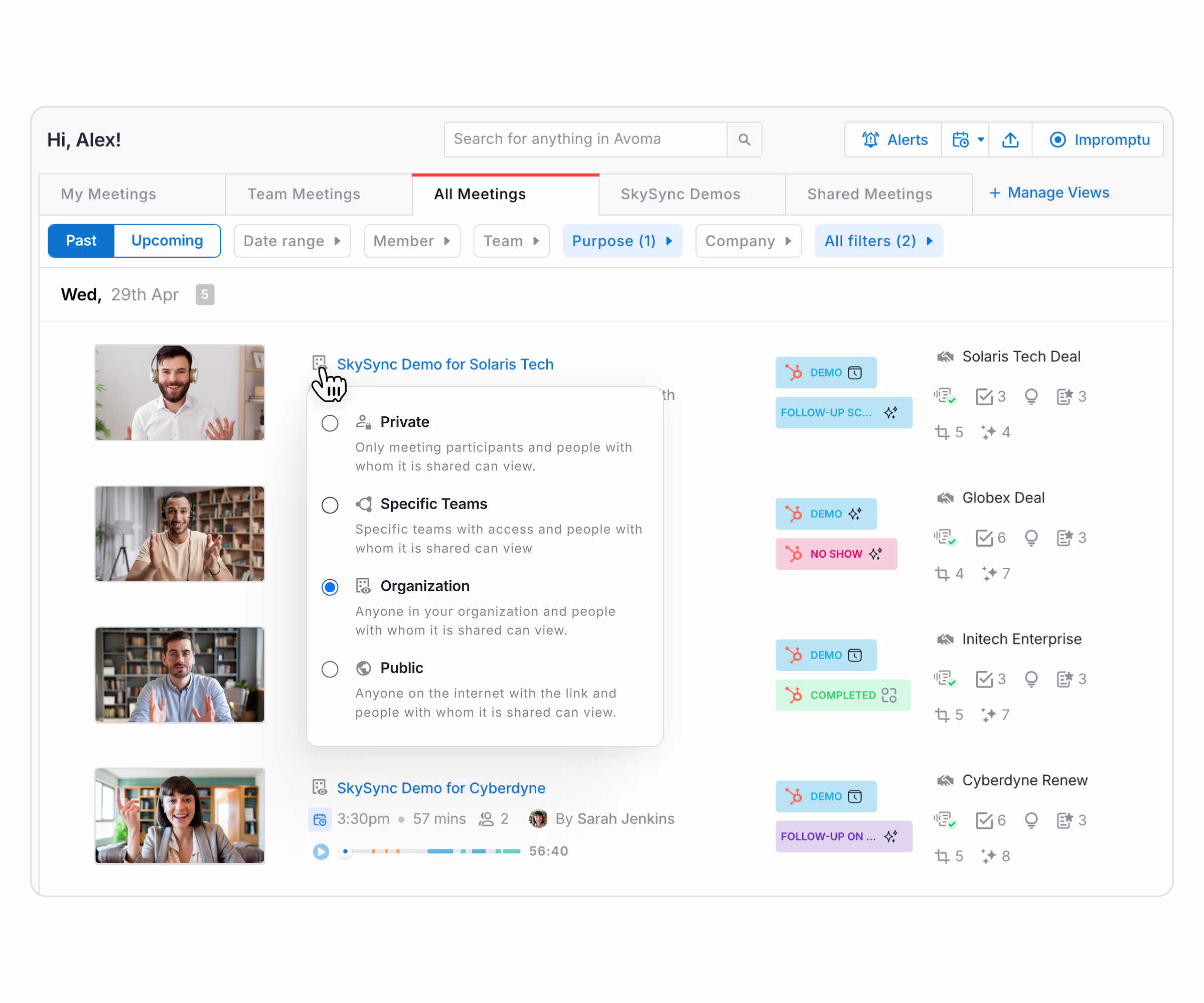 Granular privacy controls for every meeting