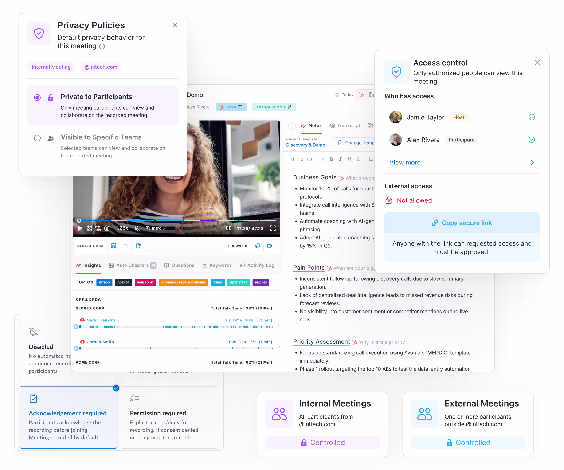 Privacy-focused AI meeting transcription