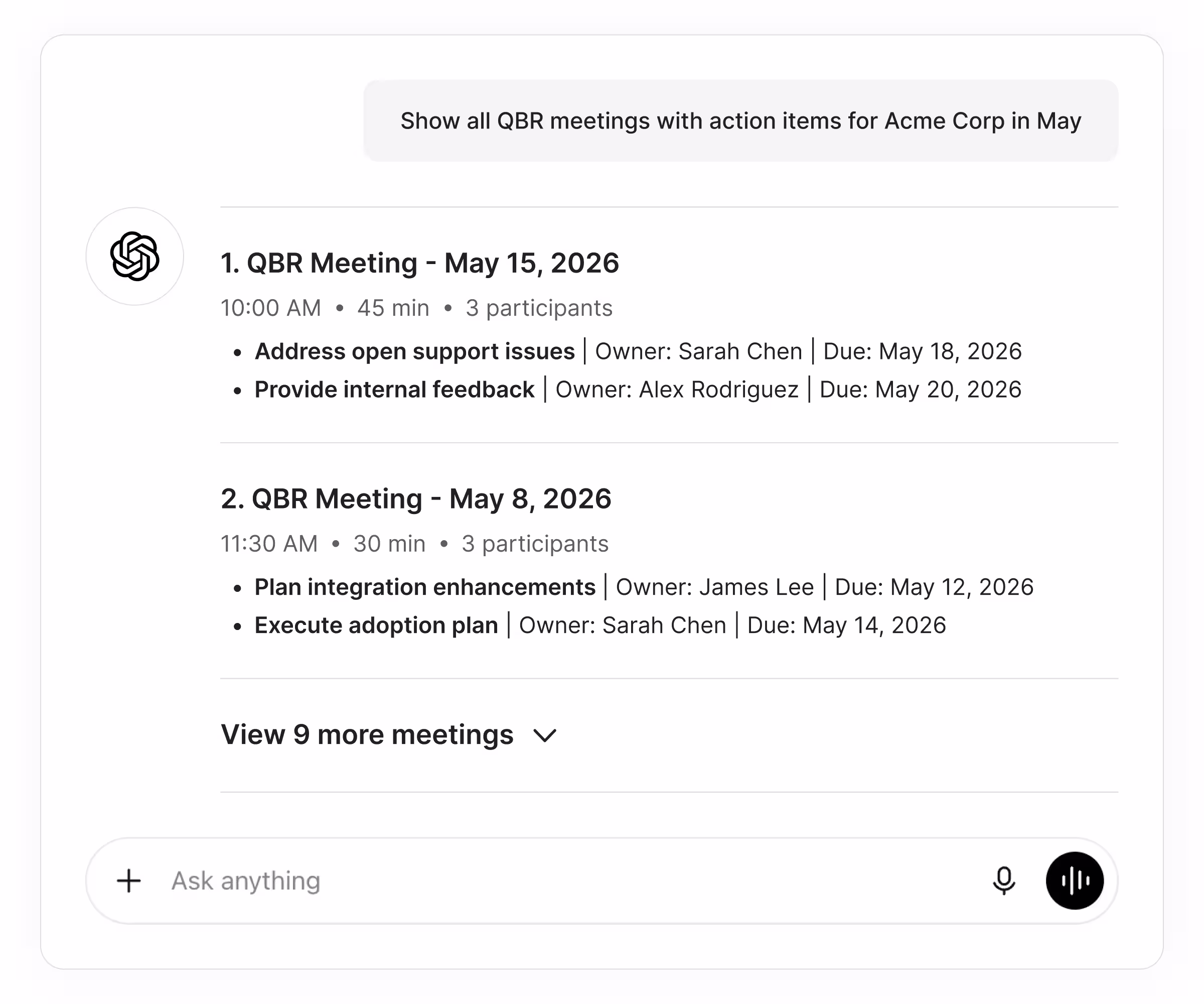 Search and surface meeting data instantly using Avoma MCP