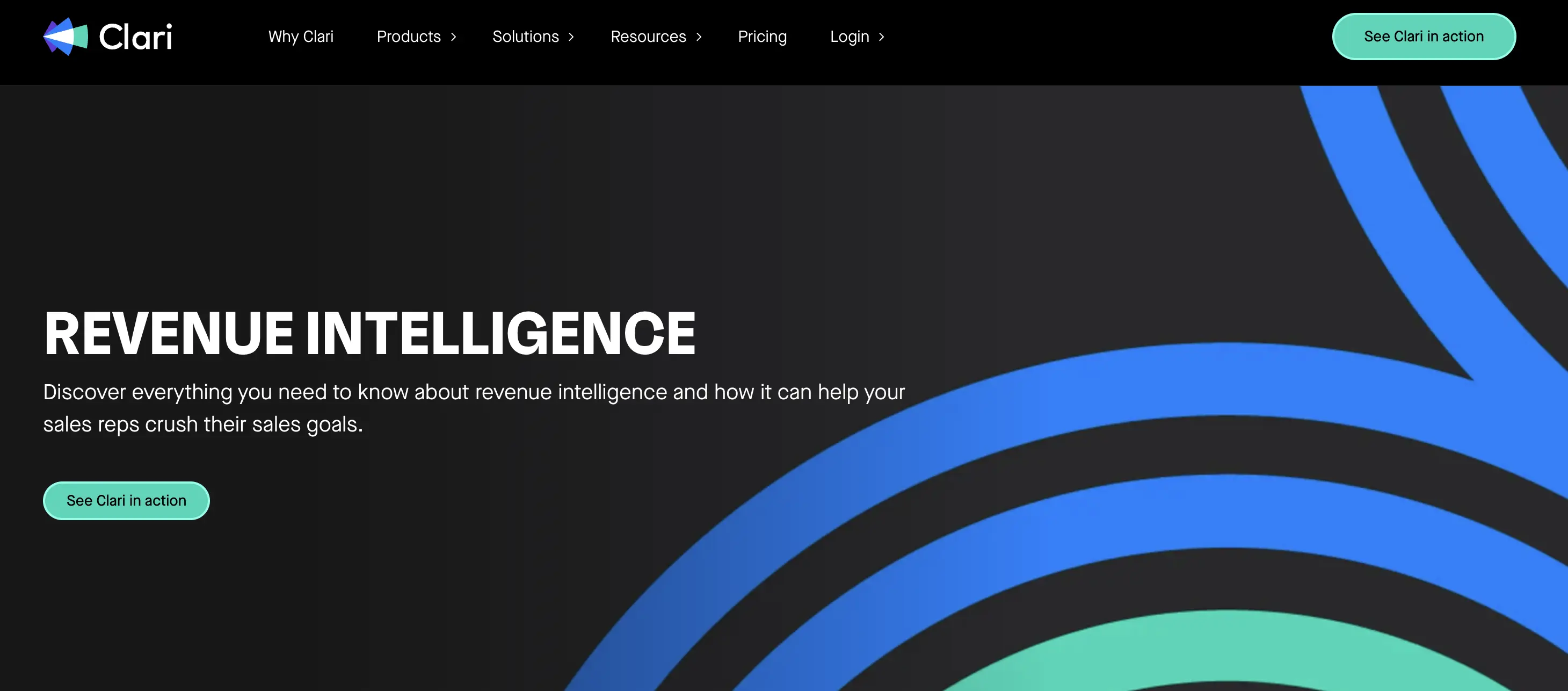 Clari sales forecasting software website screenshot overview