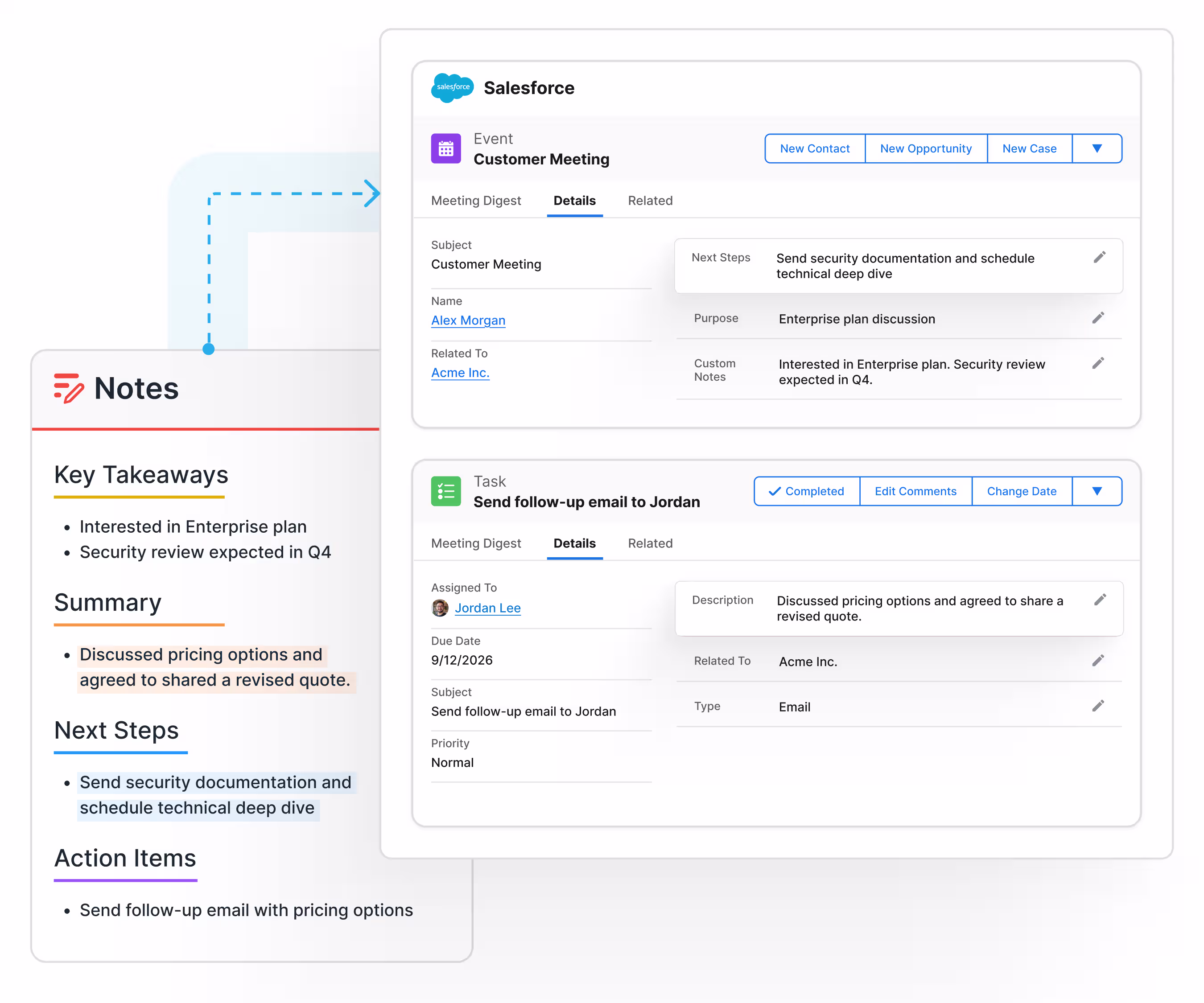 Mapping Avoma conversation insights to Salesforce Event and Task fields