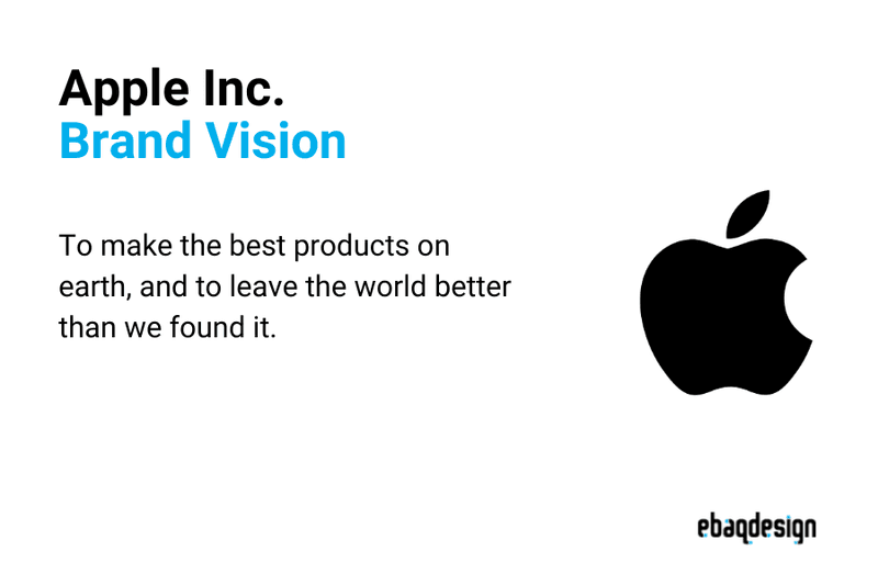 Apple Inc.’s brand vision statement - To make the best products on earth, and to leave the world better than we found it.