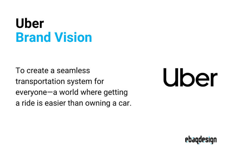 Uber's brand vision statement is to create a seamless transportation system for everyone—a world where getting a ride is easier than owning a car.