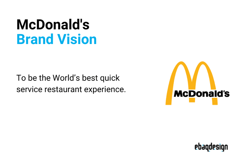 McDonald's brand vision statement is to be the World’s best quick service restaurant experience.
