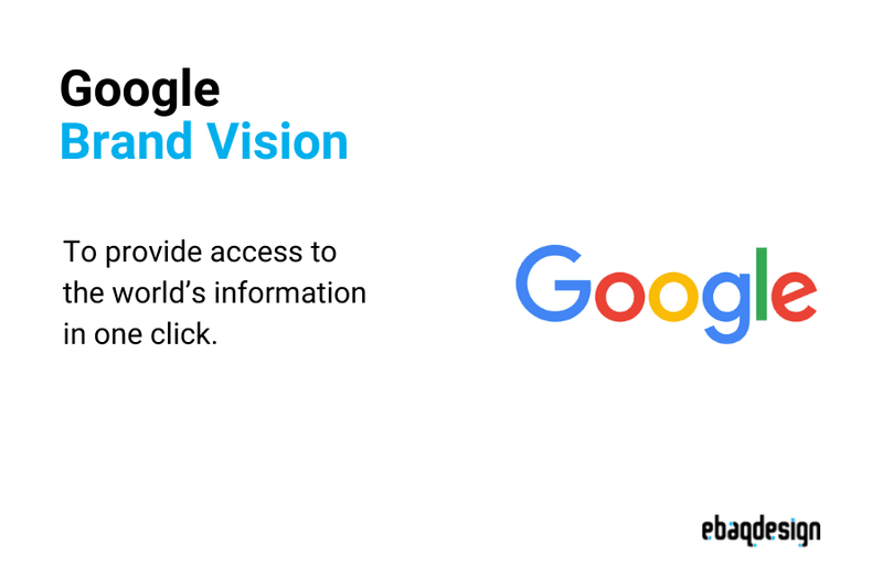 Google's brand vision statement is to provide access to the world’s information in one click.