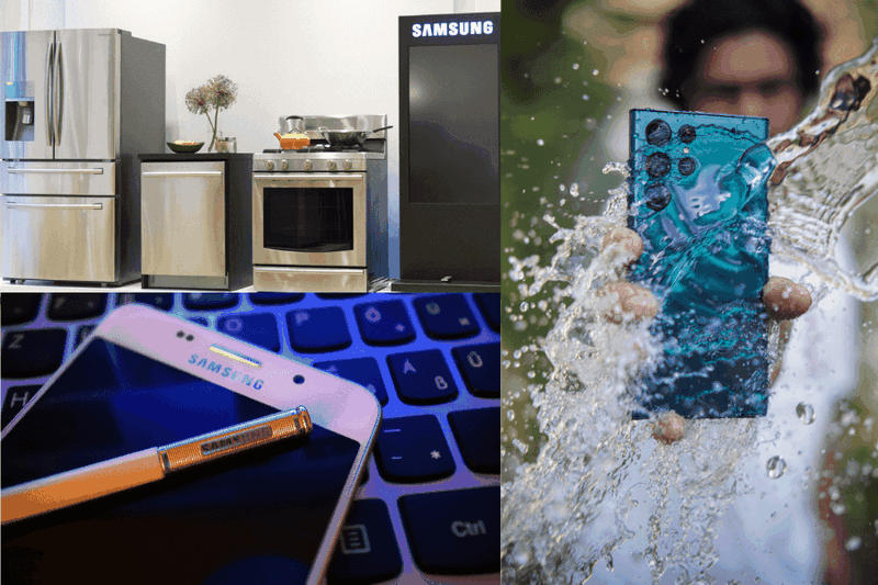 Samsung is a global leader in electronics, specializing in products such as mobile phones, tablets, TVs, and home appliances.