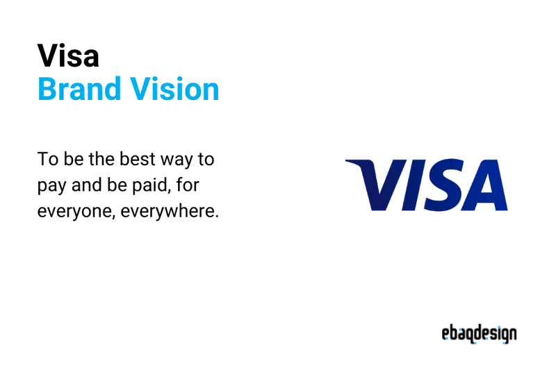 Visa's brand vision statement is to be the best way to pay and be paid, for everyone, everywhere.