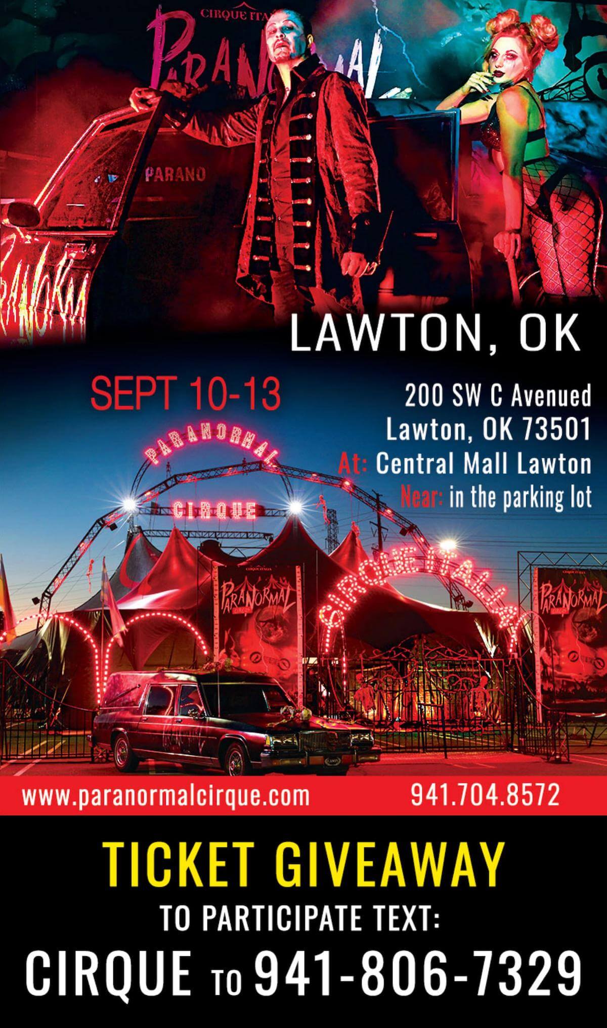 Paranormal Cirque ticket giveaway poster