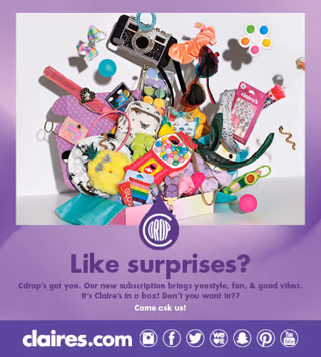Collection of various Claire's accessories and products