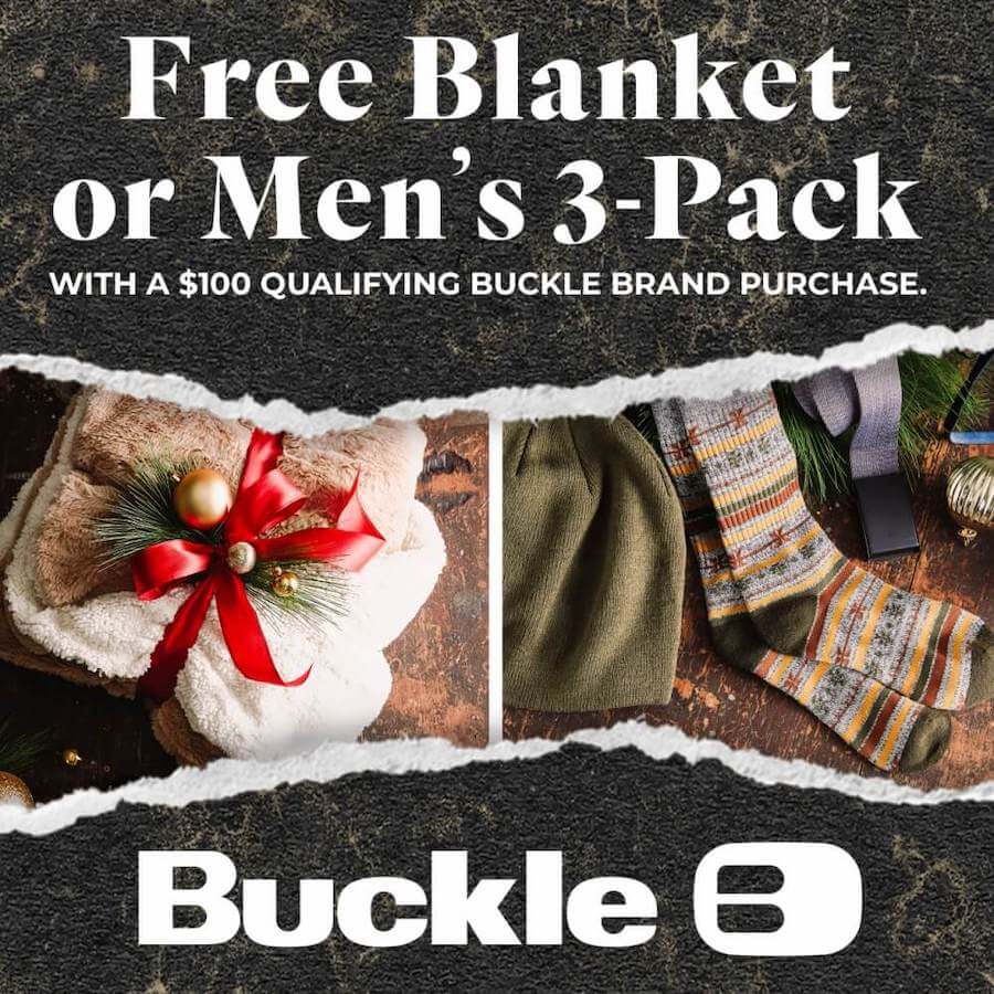 Free Blanket or Men's 3-pack with qualifying purchase