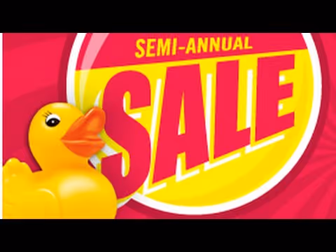 Semi-Annual Sale graphic with a rubber ducky
