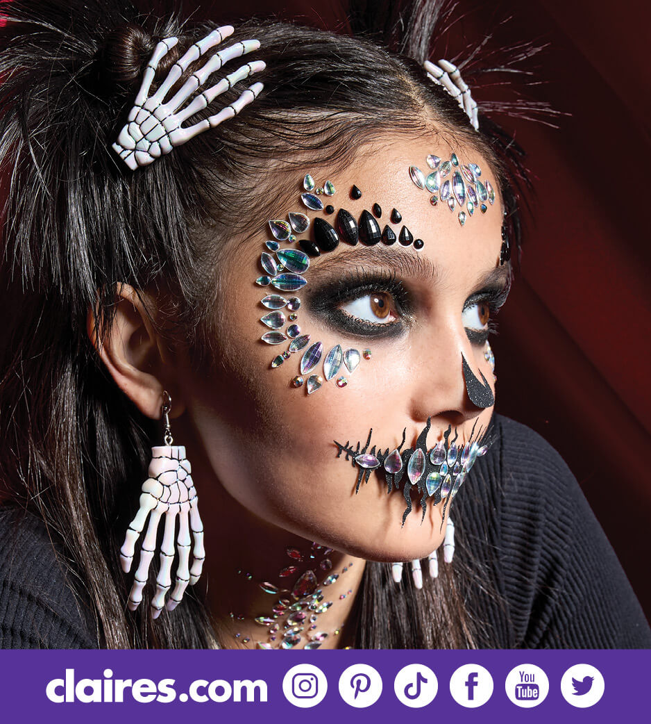 Girl dressed up as a skeleton