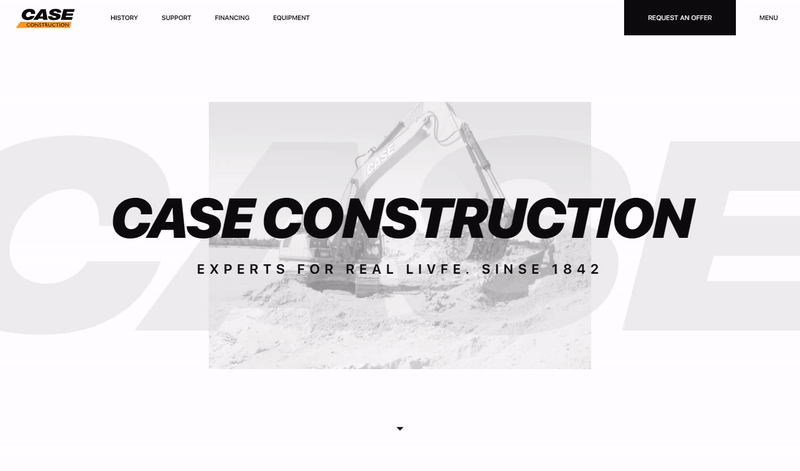 Дизайн и разработка сайта-каталога компании, которая производит крупногабаритную строительную технику, экскаваторы, бульдозеры, погрузчики и т.п. | Кейс дизайнера mdh.graphics