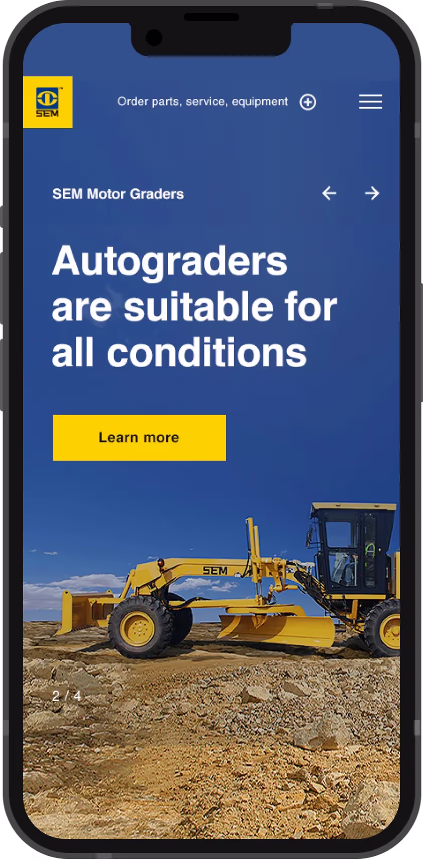 Дизайн корпоративного сайта-каталога компании, производителя специализированной строительной техники SEM | Кейс дизайнера mdh.graphics