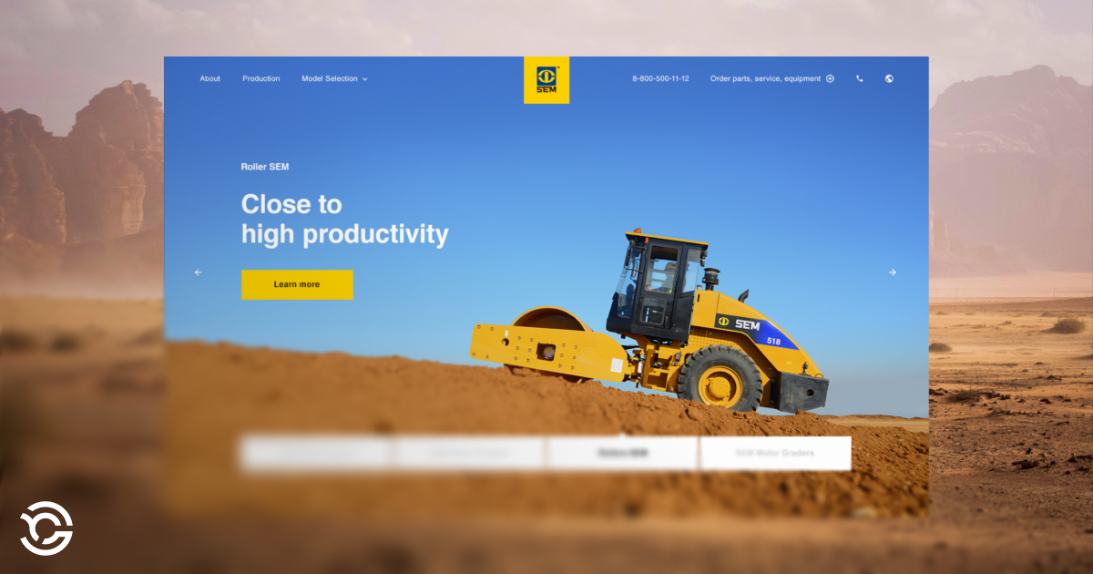 Дизайн корпоративного сайта-каталога компании, производителя специализированной строительной техники SEM | Кейс дизайнера mdh.graphics