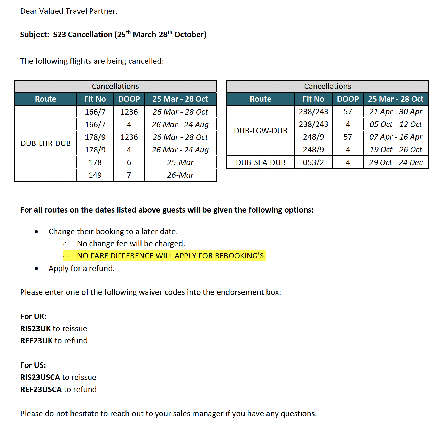 Press Release Condor Destinations