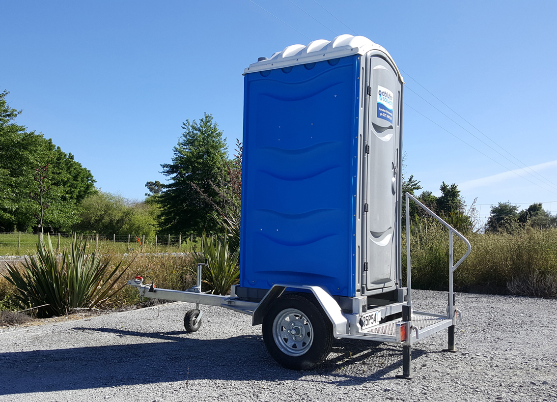 Ablution Solutions single toilet trailer for hire in Takaka, Golden Bay, New Zealand
