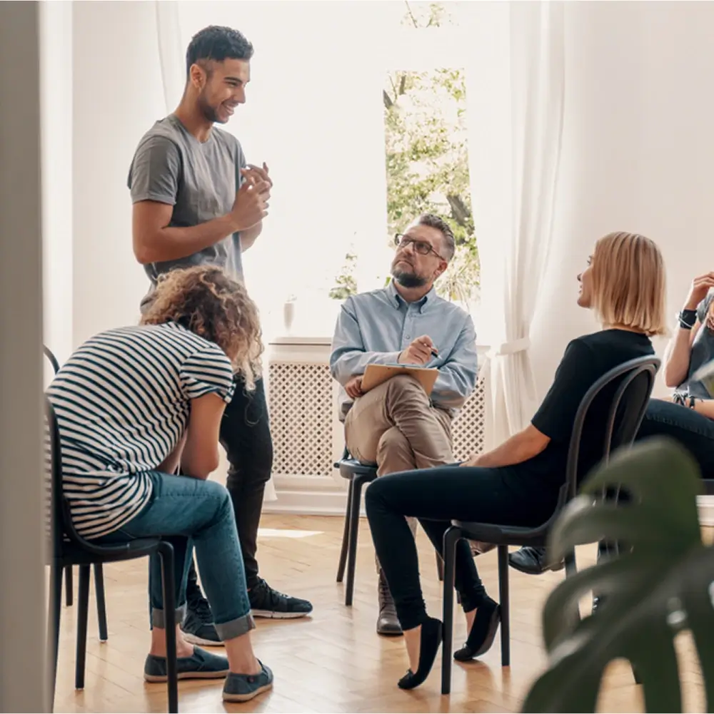 A group therapy session at our residential drug and alcohol rehab centre. 