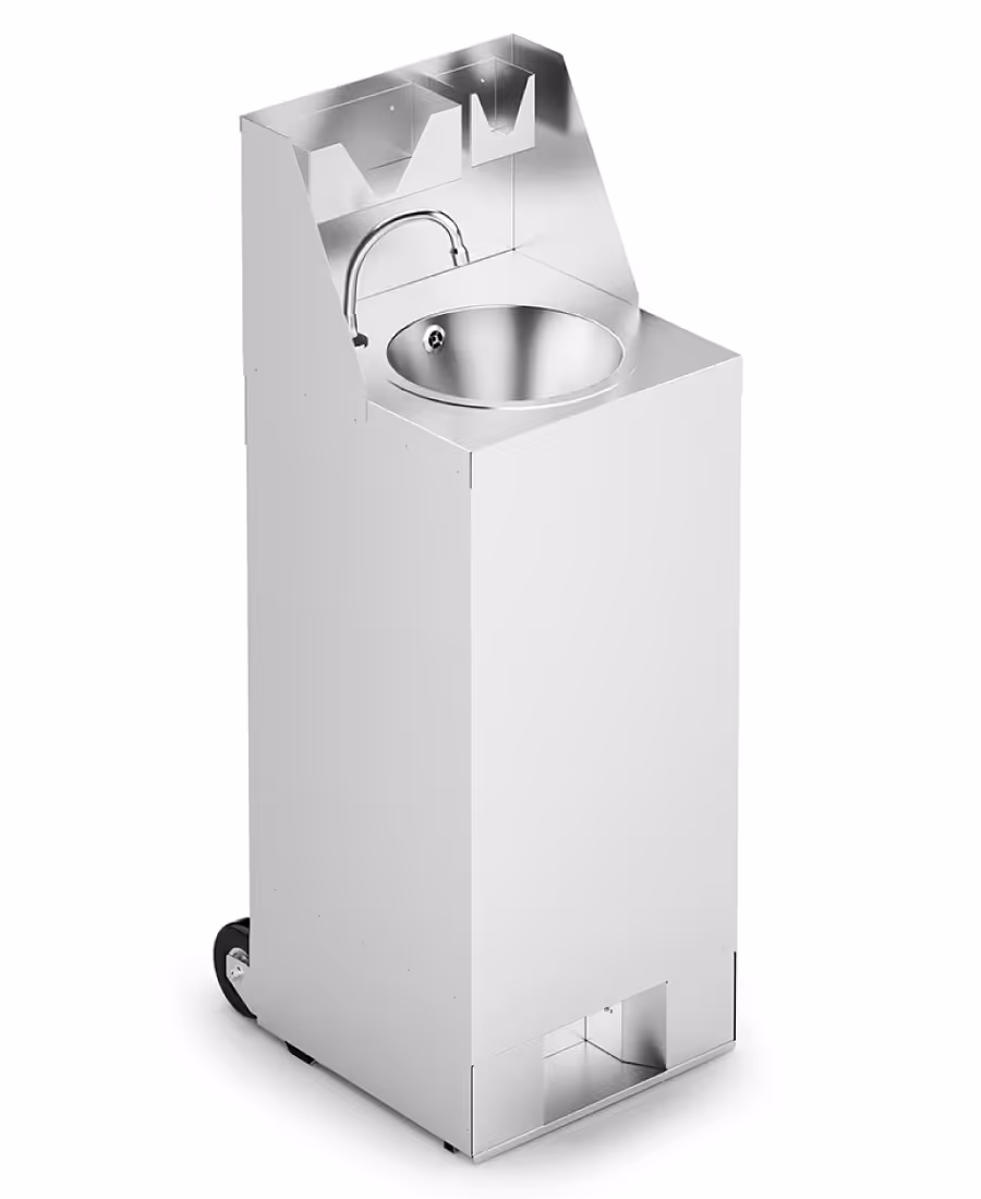 IMC Mobile Hand Wash Station with Splashback, Soap & Paper Towel Holder