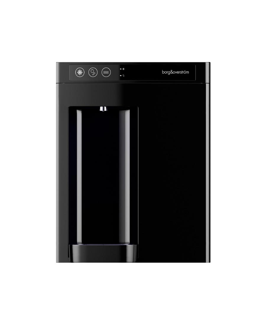 Borg & Overström B4 countertop water dispenser in black, front view