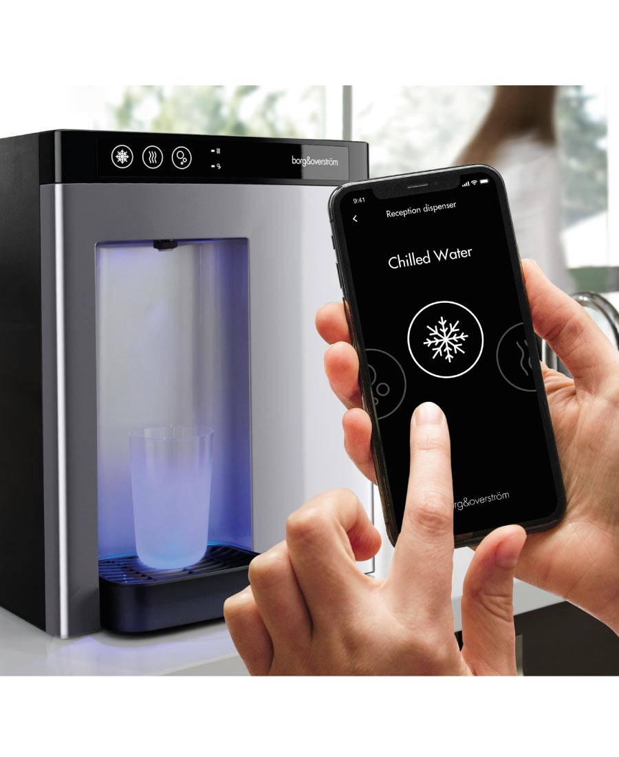 Dispensing water from a Borg & Overström B4 using the touchless app